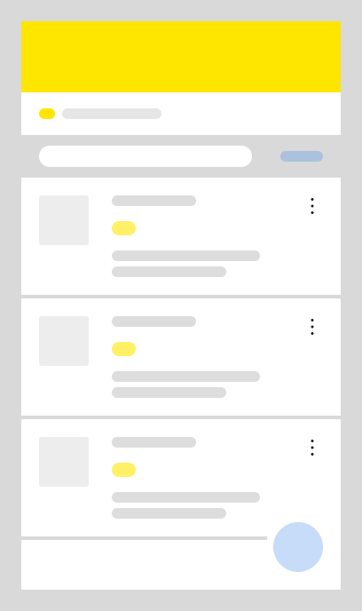 Imagem apresentando os 3 pontos que ficam ao lado de cada anúncio e o botão de ativar. Versão para celular.